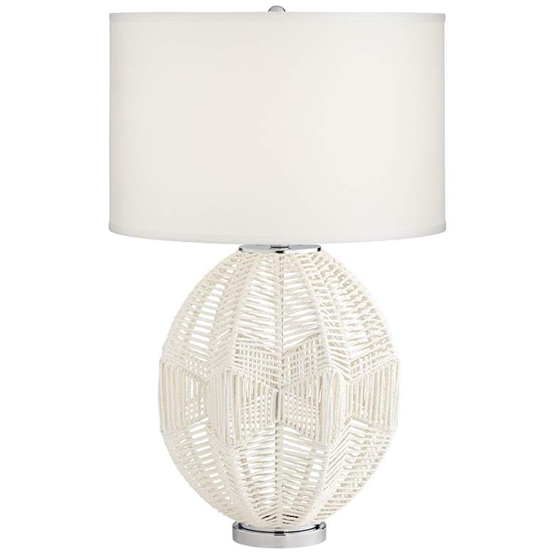 Image 2 North Shore White String Basket Table Lamp