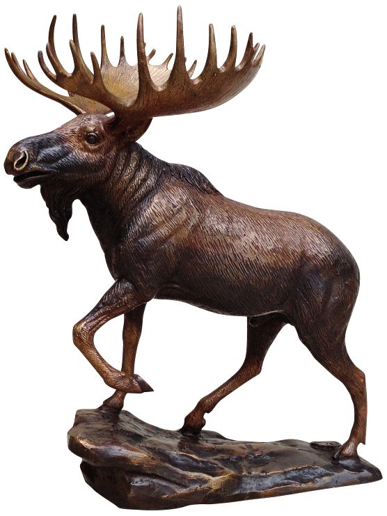 Image 2 North Woods 12 1/2" High Bronze Moose Desktop Sculpture - Made to Order more views