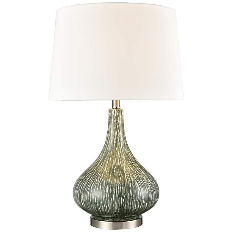 Image 1 Northcott Green Glass LED Table Lamp