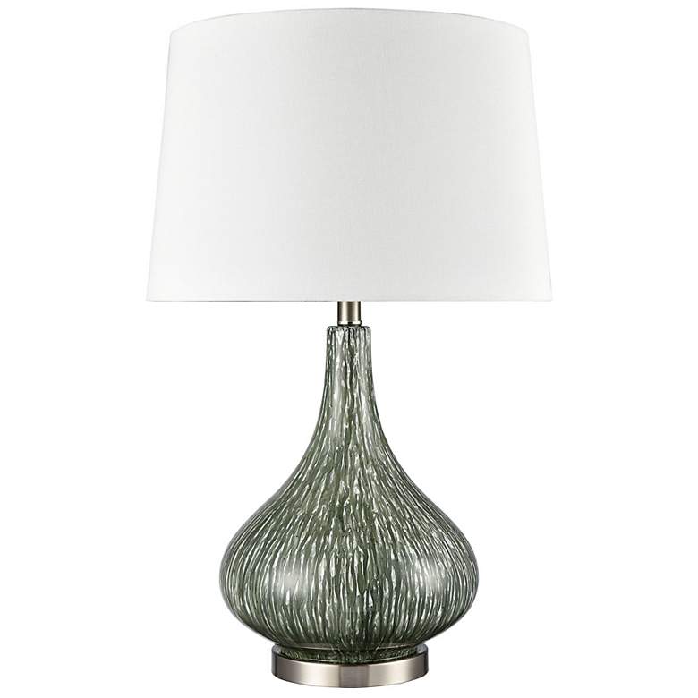 Image 5 Northcott Green Glass LED Table Lamp more views