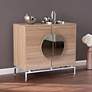 Northdom 31 1/2" Wide Natural Bar Cabinet with Wine Storage