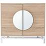 3_Northdom 31 1/2" Wide Natural Bar Cabinet with Wine Storage more views