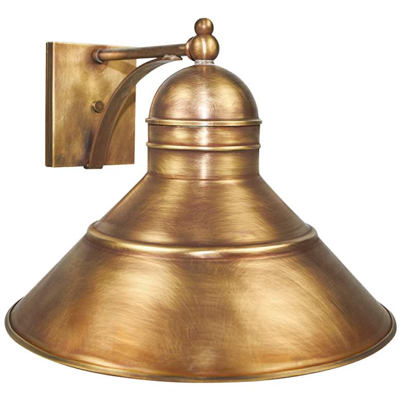 Image 1 Northeast Lantern Barn 10 3/4 inch High Antique Brass Outdoor Wall Light