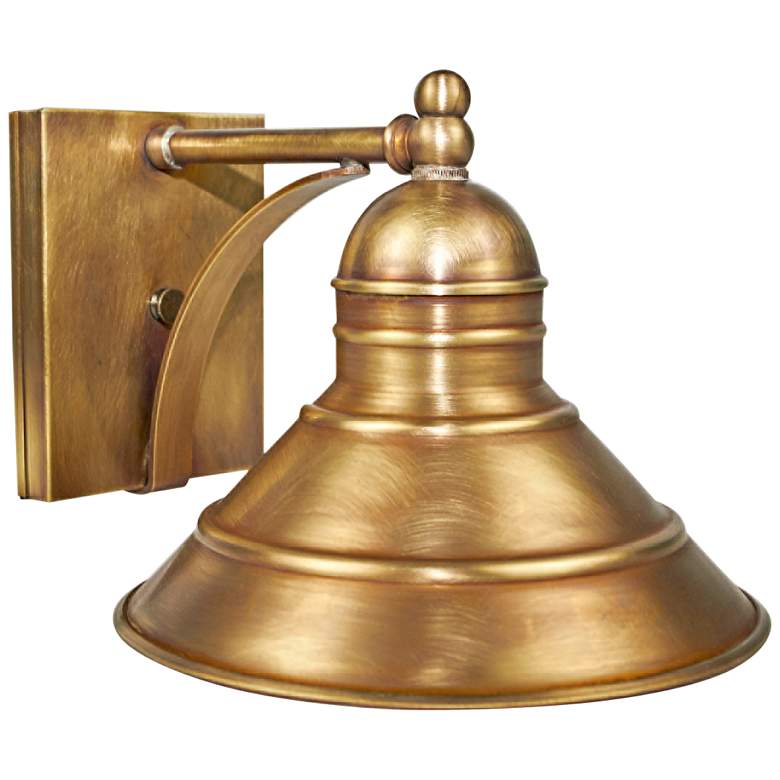 Image 1 Northeast Lantern Barn 7 inch High Antique Brass Outdoor Wall Light