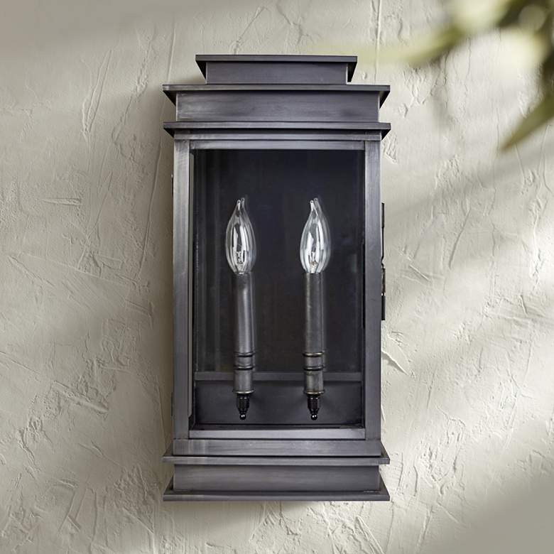 Image 1 Northeast Lantern Empire 18 1/4 inch High Dark Brass Outdoor Wall Light