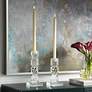 Northern Lights Clear Glass Taper Candlesticks Set of 2