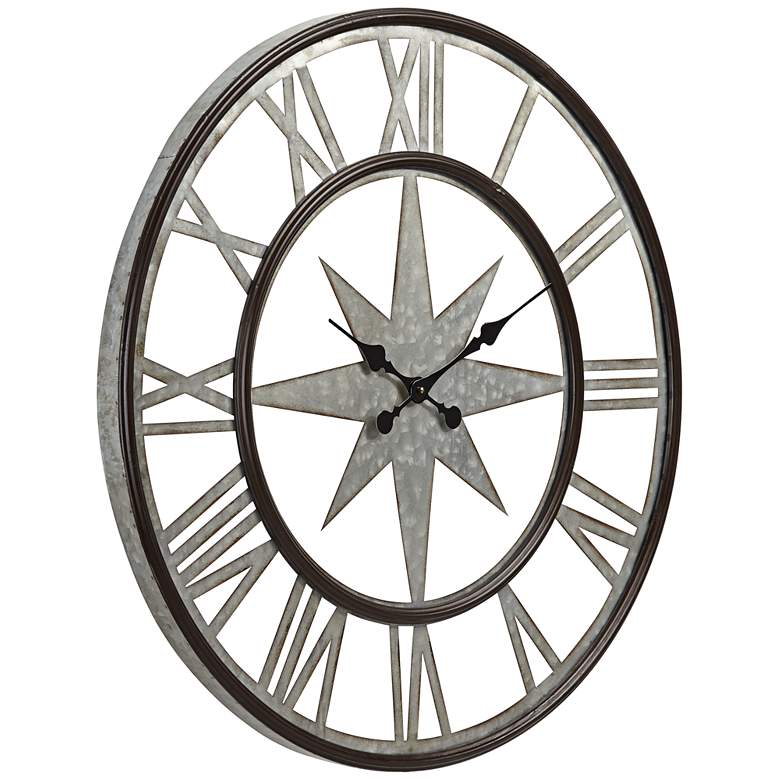 Image 4 Northern Star 30 inch Round Silver and Black Wall Clock more views