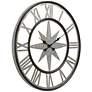 Northern Star 30" Round Silver and Black Wall Clock