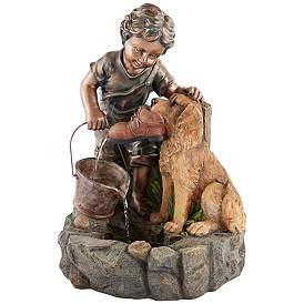 Image3 of Northport 24 3/4" High Boy Plays with Dog Outdoor Fountain more views