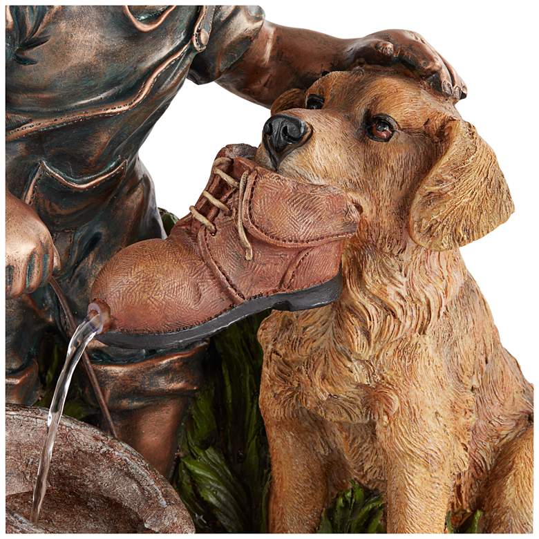 Image 5 Northport 24 3/4" High Boy Plays with Dog Outdoor Fountain more views
