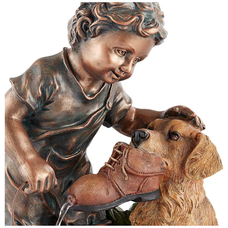 Image 6 Northport 24 3/4 inch High Boy Plays with Dog Outdoor Fountain more views