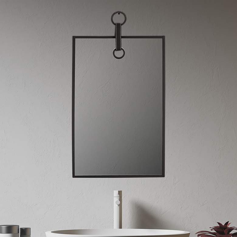 Image 1 Northwood Black 13 inch x 20 inch Rectangular Metal Wall Mirror