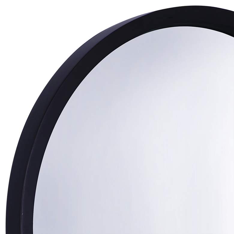 Image 3 Northwood Black 22 inch Round Wooden Wall Mirror more views
