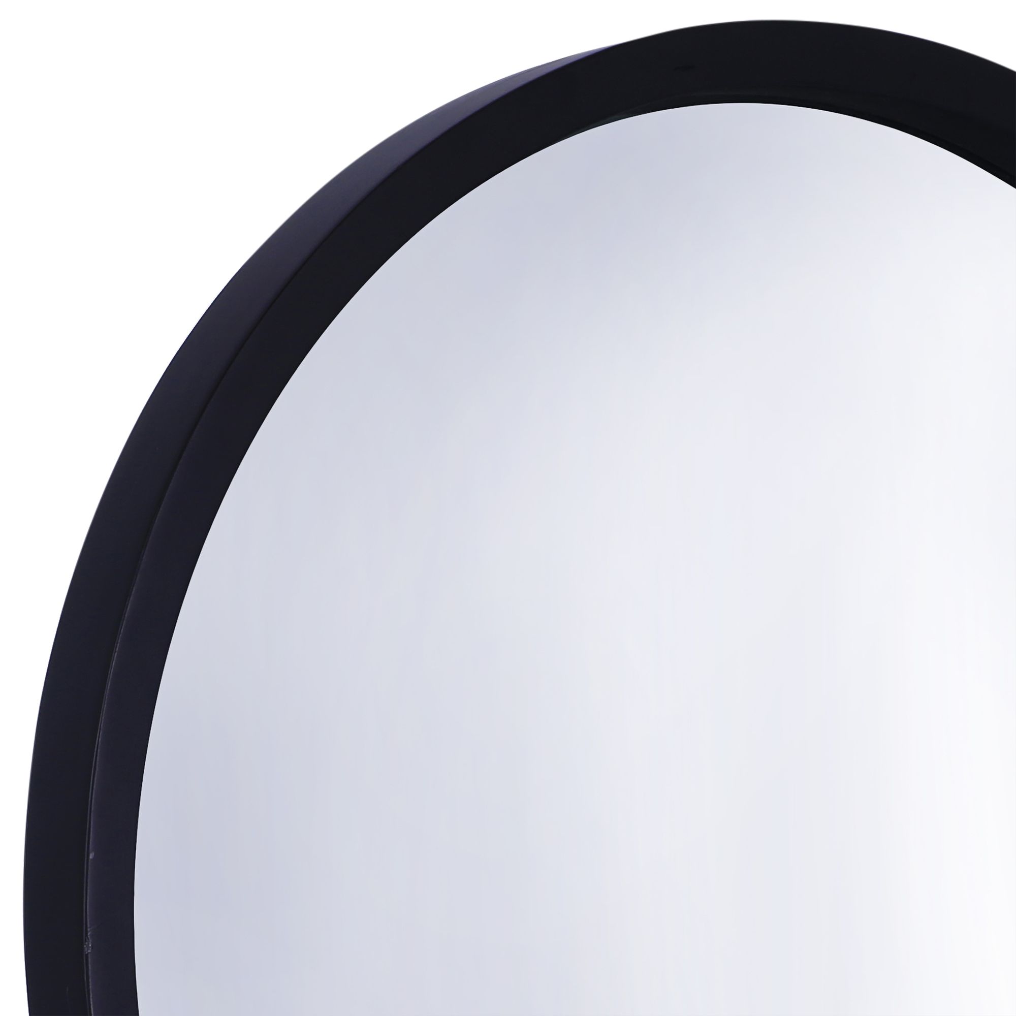 Northwood Black 30" Round Wooden Wall Mirror 211A0 Lamps Plus