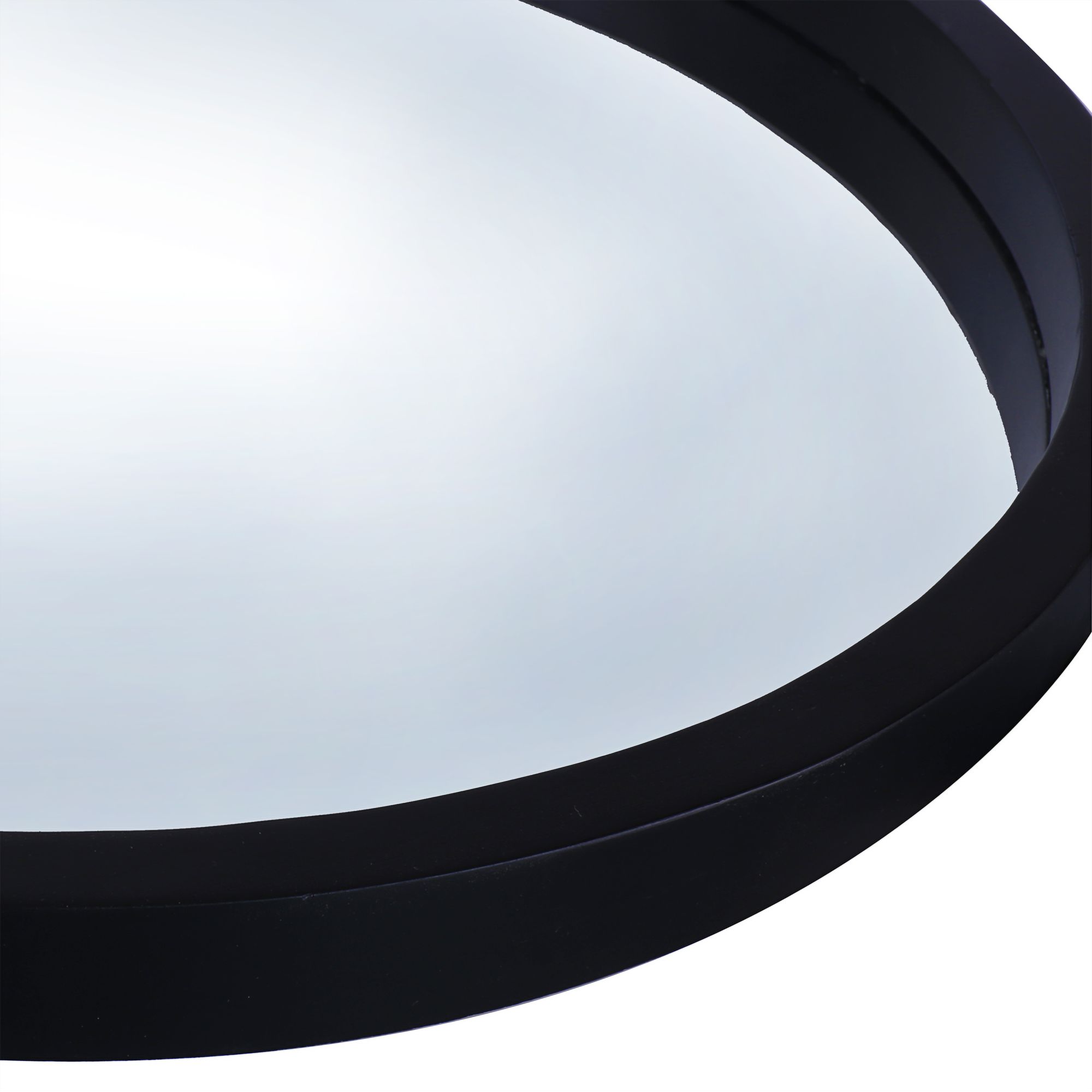 Image 4 Northwood Black 30" Round Wooden Wall Mirror more views