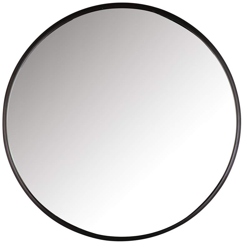 Image 2 Northwood Black 34 inch Round Metal Wall Mirror