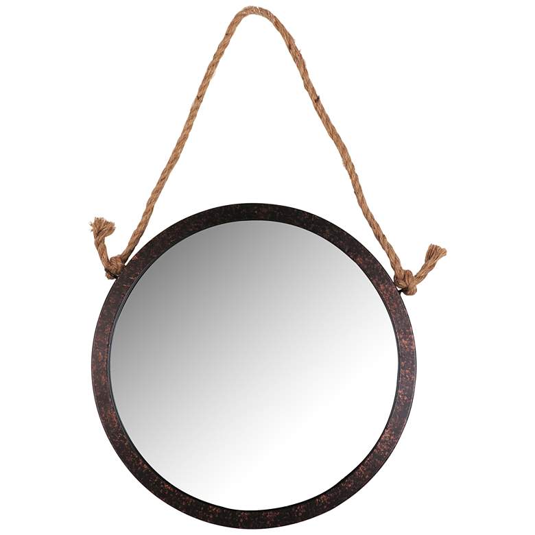Image 1 Northwood Black and Brushed Copper 15 inch Round Wall Mirror