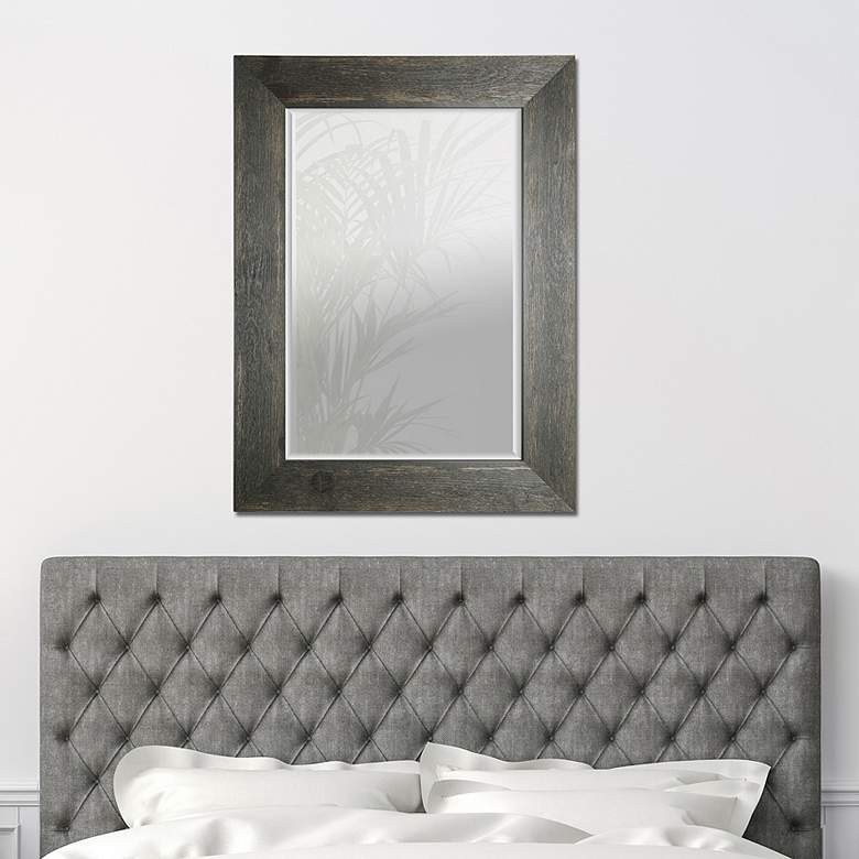 Image 1 Northwood Black Hand-Stained 34" x 46" Wood Wall Mirror