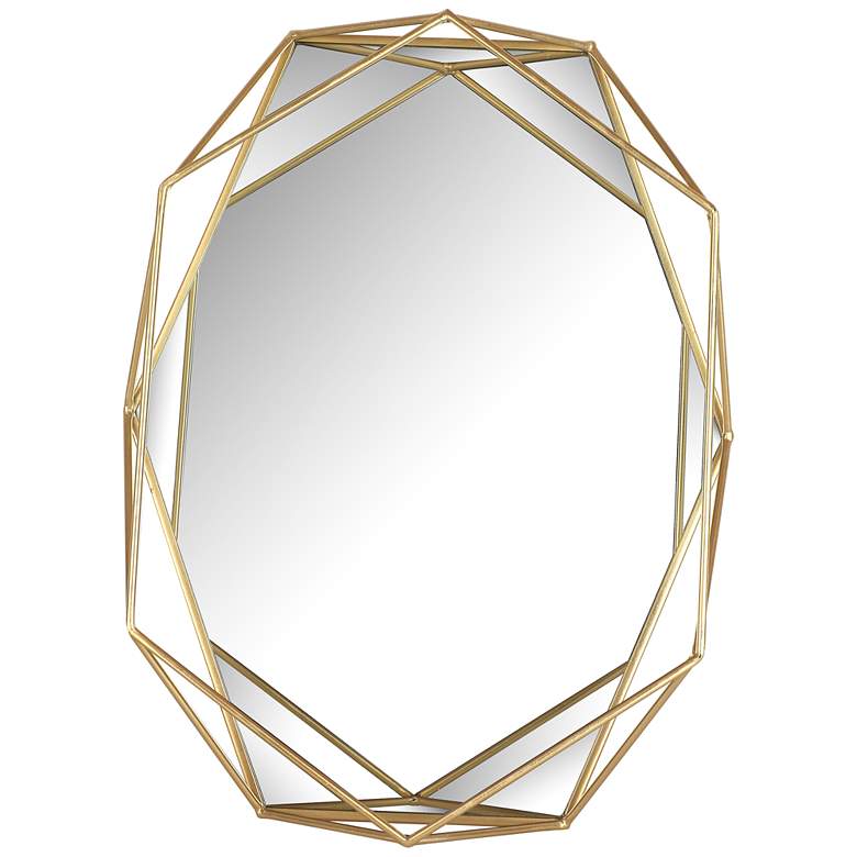 Image 2 Northwood Gold Prism 17 inch x 22 inch Hexagonal Wall Mirror