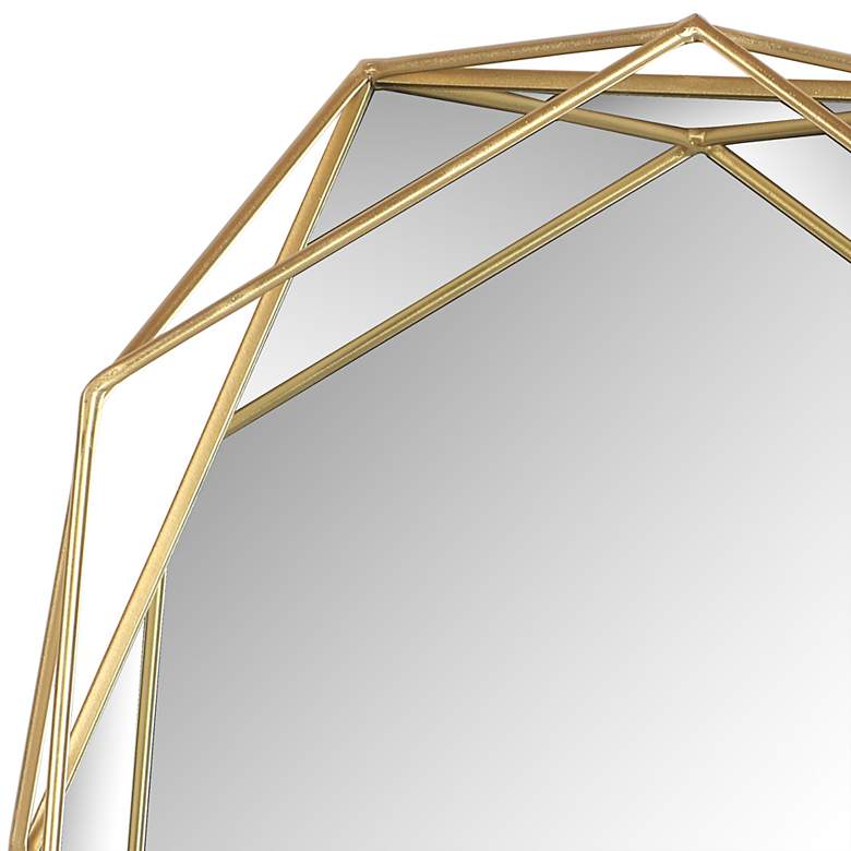 Image 3 Northwood Gold Prism 17 inch x 22 inch Hexagonal Wall Mirror more views
