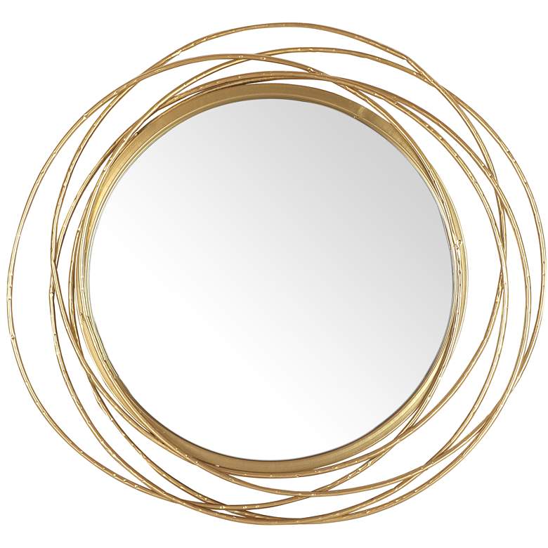 Image 6 Northwood Gold Rings 20 inch Round Metal Wall Mirror more views