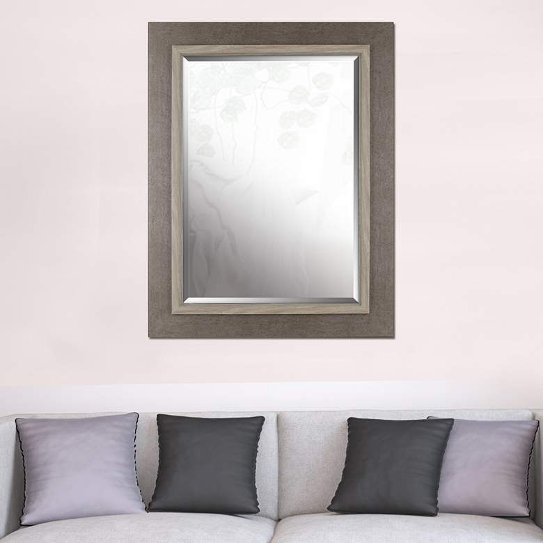 Image 1 Northwood Gray Wash 27 1/4" x 35 1/4" Wood Wall Mirror