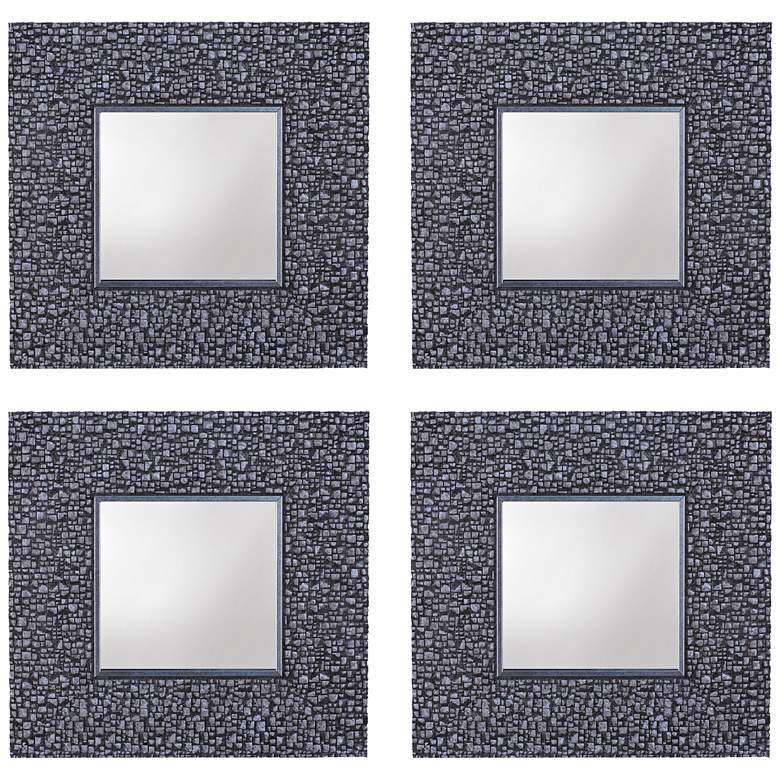 Image 2 Northwood Silver 11 1/4" Square Wall Mirrors Set of 4