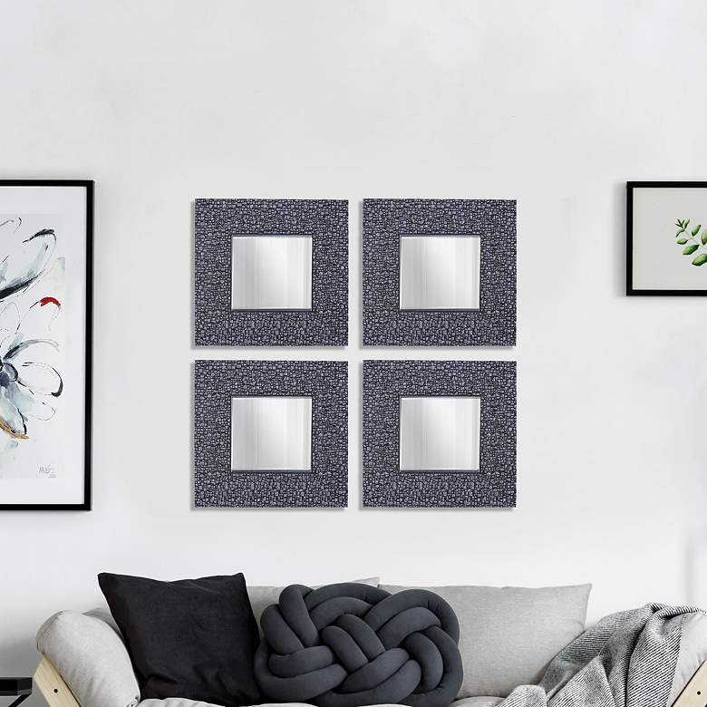 Image 1 Northwood Silver 11 1/4" Square Wall Mirrors Set of 4