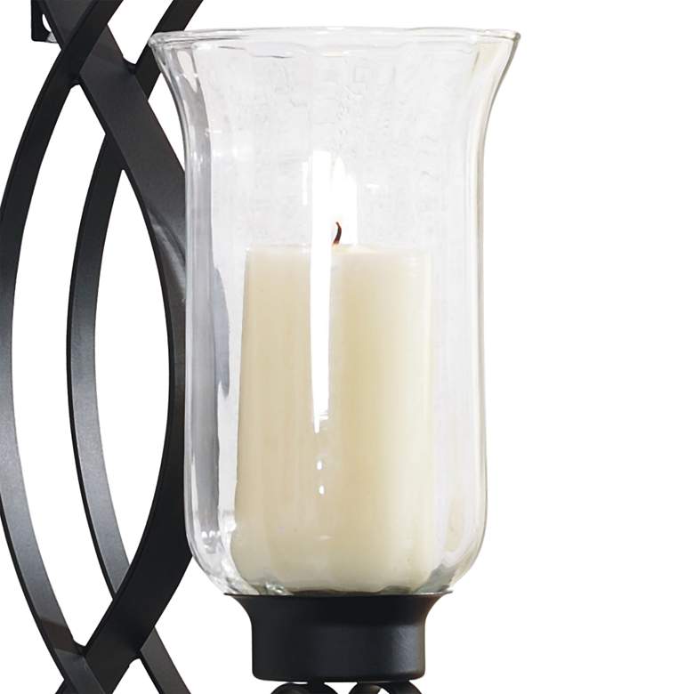 Image 3 Northwood Swirl Black Wall Sconce Pillar Candle Holder more views