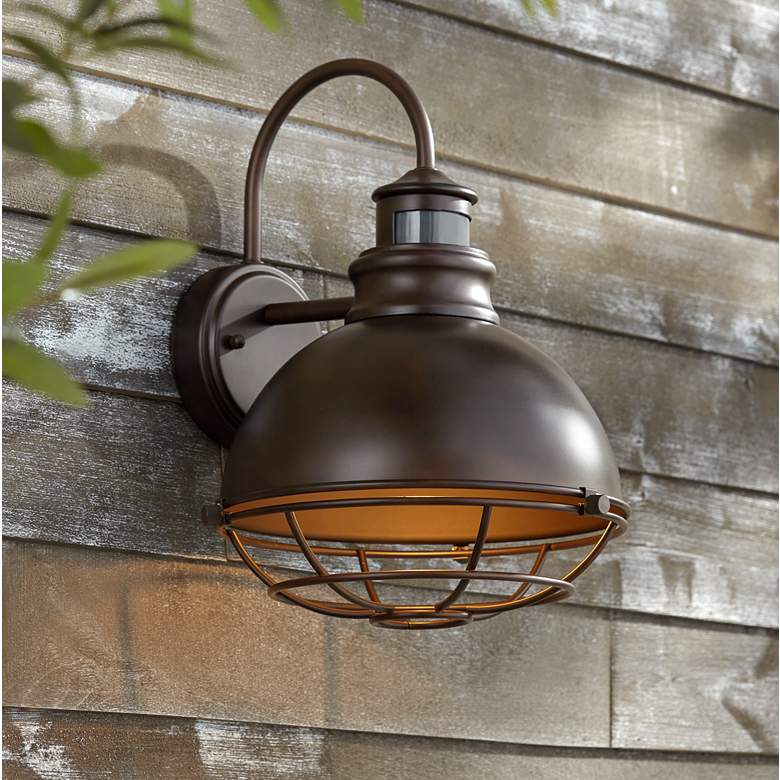 Image 1 Norton 14" High Bronze Caged RLM Outdoor Wall Light