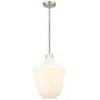 Norwalk 12" Brushed Satin Nickel Stem Hung Mini Pendant w/ White Shade