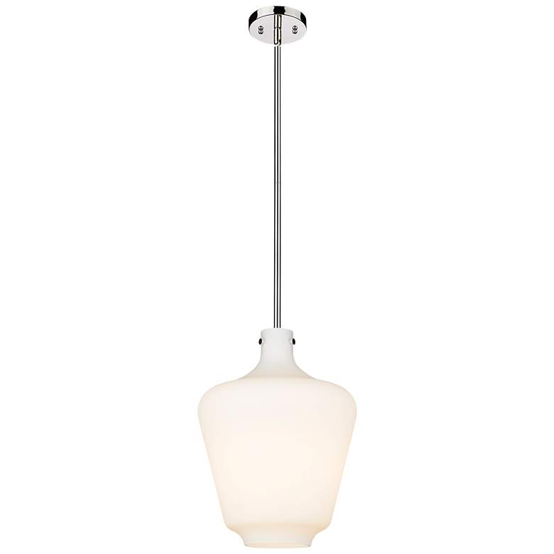 Image 1 Norwalk 12" LED Mini Pendant - Polished Nickel - Matte White