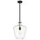Norwalk 12" Matte Black Stem Hung Mini Pendant w/ Clear Shade