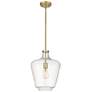 Norwalk 12" Stem Hung LED Mini Pendant - Brushed Brass - Seedy Shade
