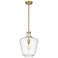 Norwalk 12" Stem Hung LED Mini Pendant - Brushed Brass - Seedy Shade