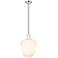 Norwalk 12" Stem Hung Mini Pendant - Polished Nickel - Matte White Shade