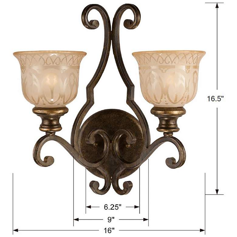 Image 3 Norwalk 2 Light Bronze Umber Sconce more views