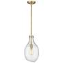 Norwalk 9" Brushed Brass Stem Hung Mini Pendant w/ Seedy Shade