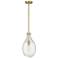 Norwalk 9" Brushed Brass Stem Hung Mini Pendant w/ Seedy Shade