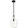 Norwalk 9" Matte Black Stem Hung Mini Pendant w/ Clear Shade