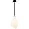 Norwalk 9" Matte Black Stem Hung Mini Pendant w/ Matte White Shade