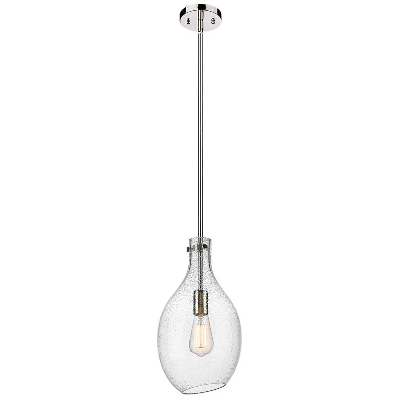 Image 1 Norwalk 9" Stem Hung Mini Pendant - Polished Nickel - Seedy Shade