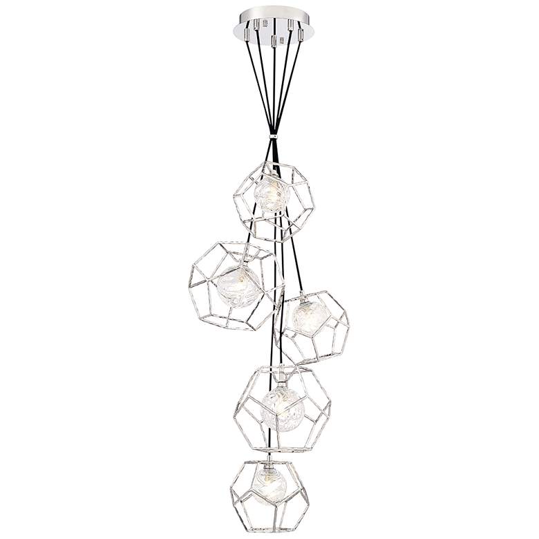 Image 2 Norway 18 1/2" Wide Chrome LED Cluster Multi Light Pendant
