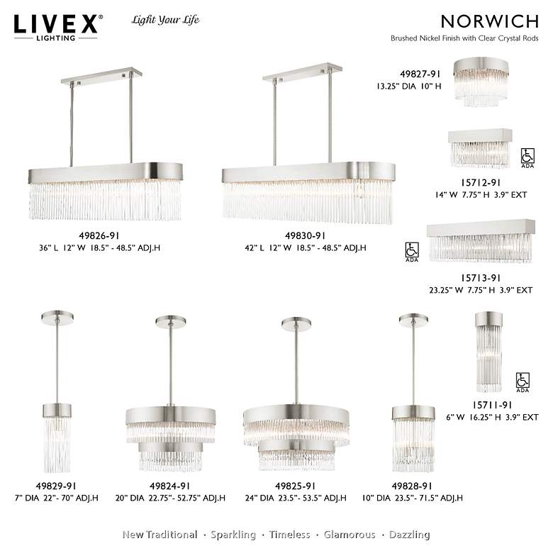 Image 3 Norwich 13 1/4" Wide Brushed Nickel Ceiling Light more views