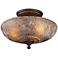 Norwich 14" Wide Bronze Restoration Glass Ceiling Light