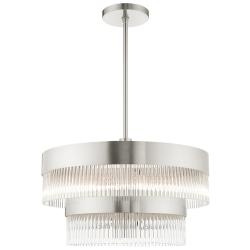 Norwich 24" Wide Brushed Nickel 2-Tier 7-Light Chandelier