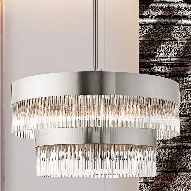 Image 2 Norwich 24" Wide Brushed Nickel 2-Tier 7-Light Chandelier