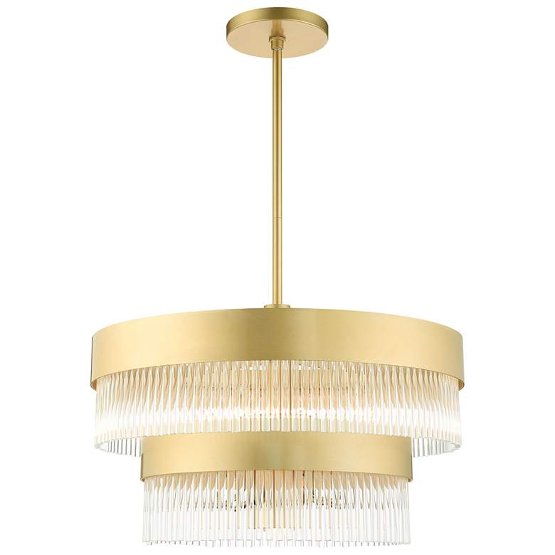Image 2 Norwich 24" Wide Soft Gold 2-Tier 7-Light Chandelier
