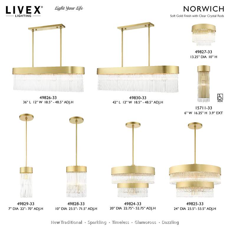Image 3 Norwich 24" Wide Soft Gold 2-Tier 7-Light Chandelier more views