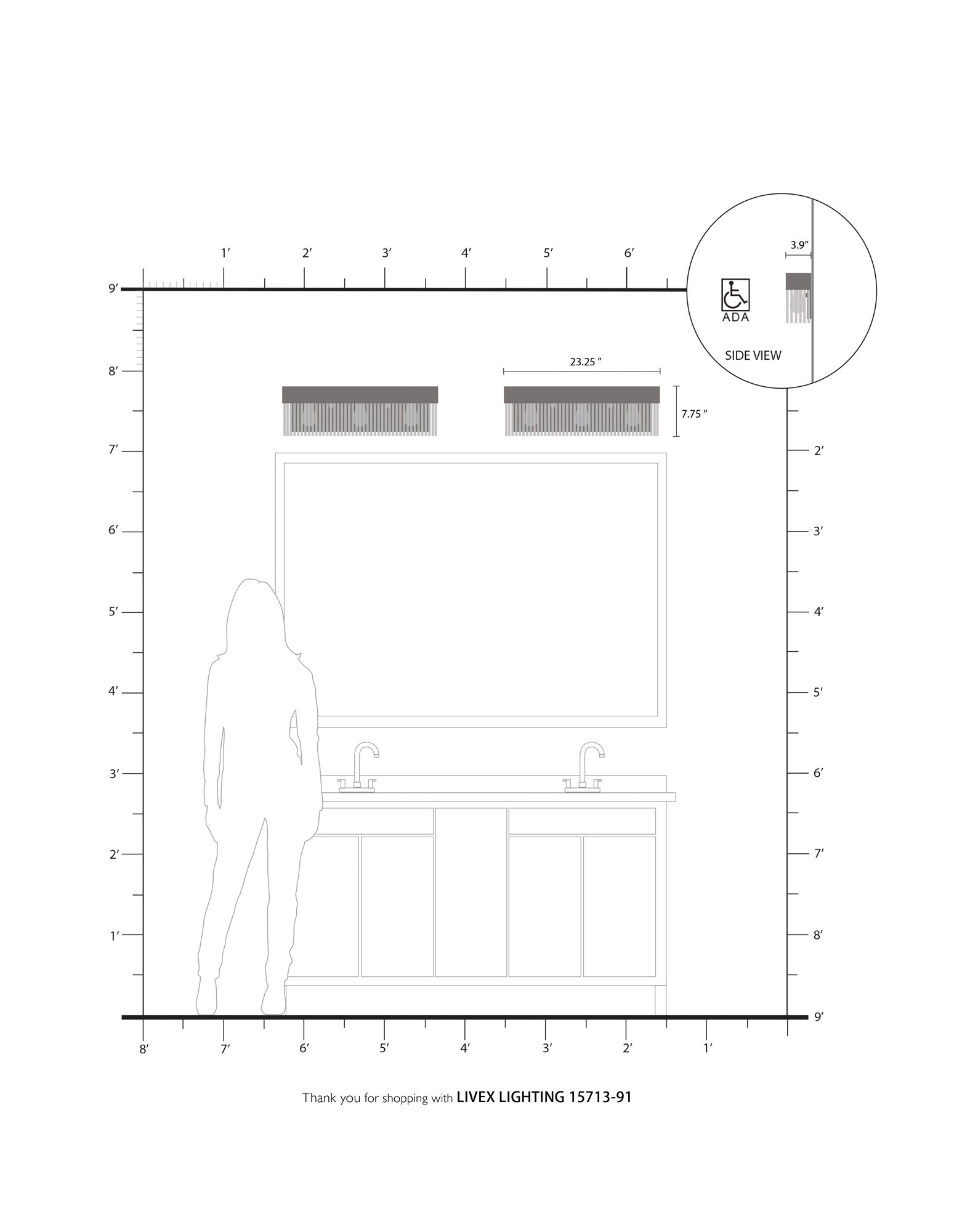 Norwich 3 Light Brushed Nickel Bath Vanity